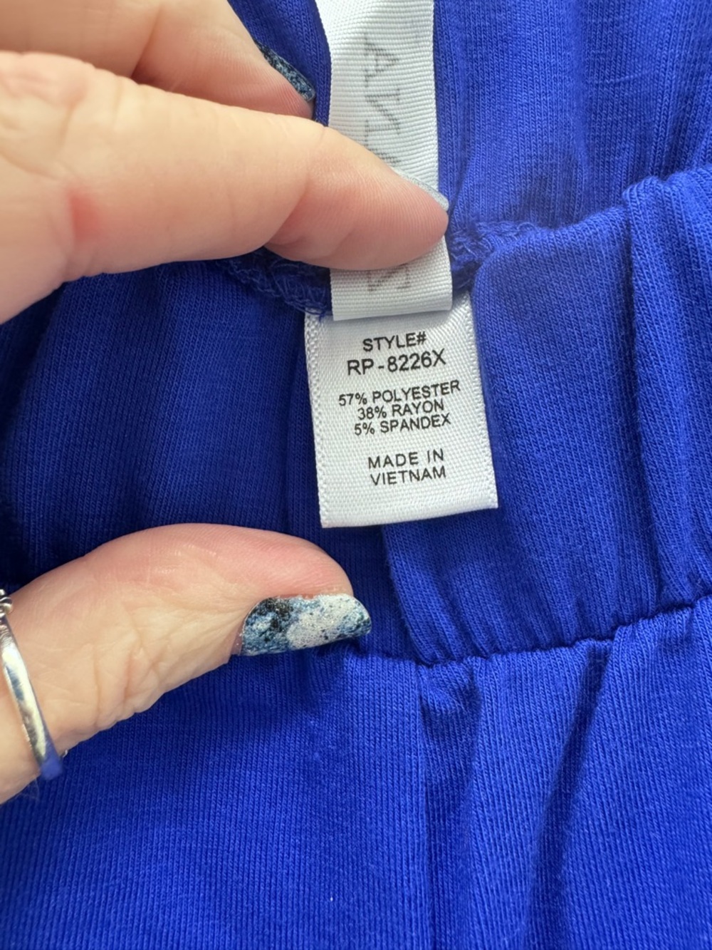 Zenana Outfitters Plus-Size Elastic Waist Royal Blue (open-leg) Joggers Size 1X - Picture 4 of 5